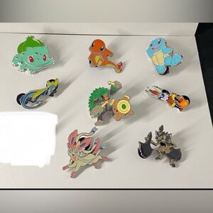 8 New Pokemon Enamel Collector Pins Bulbasaur Charmander Cinderace Sylveon